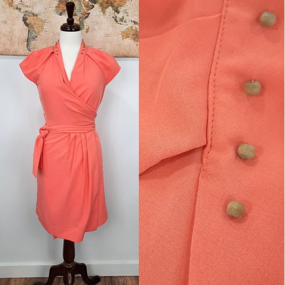 Suzabelle Dresses & Skirts - Wrap dress w/ wooden beaded neckline - Suzabelle brand